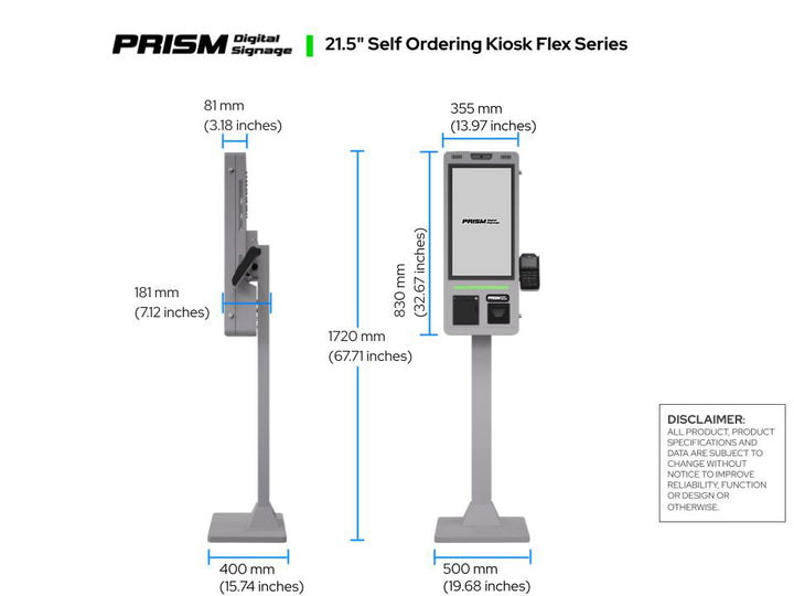 21.5” Self Order Kiosk Hardware Only