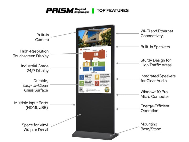 Top Features Freestanding Indoor Touch Screen Digital Signage 1