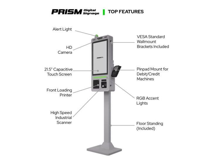 21.5” Self Order Kiosk Hardware Only