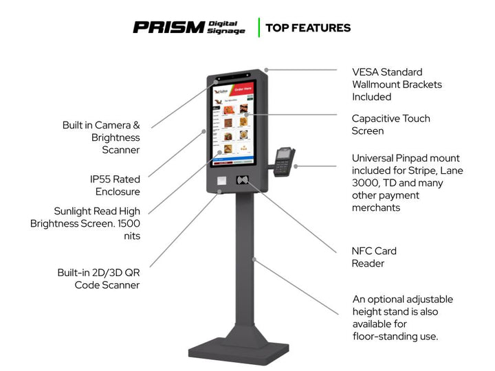 Top feature Outdoor Self Order Kiosk Designed for Food Trucks